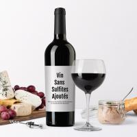 Bouteille de vin sans sulfites ajoutés